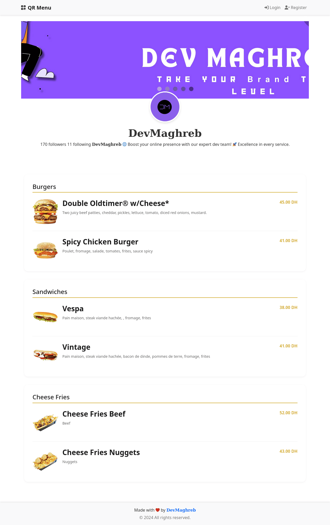 Menu Example